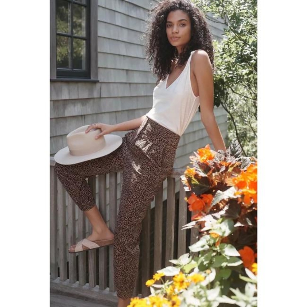 Anthropologie Kalea Leopard Cord Joggers
